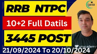 RRB NTPC 102 Under Graduate Level CEN 062024 Details of Notification [upl. by Yllut]