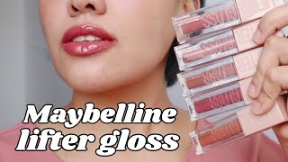 NEW Maybelline Lifter Gloss Lipswatch Review  Miss Bea [upl. by Ilan]