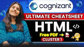 Cognizant Cluster 1 Technical Assessment HTML CheatSheet cluster1cognizant cognizantgencquestions [upl. by Marylou]