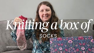 I’m knitting a BOX of SOCKS Introduction and sock pattern inspiration Maybe you can knit along [upl. by Meraree]