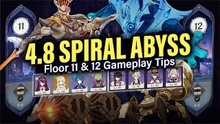 How to BEAT 48 SPIRAL ABYSS Floor 11 amp 12 Guide amp Tips w 4Star Teams  Genshin Impact 48 [upl. by Stempson]