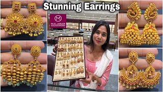 Gorgeous 22Kt Gold Earrings From Malabar Divine Collection Latest Gold Earrings Designs With Price [upl. by Olifoet]