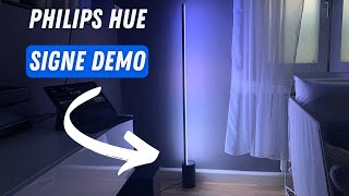 Philips Hue Gradient Signe Floor Lamp Short Review amp Light Scene Demo [upl. by Enorel985]