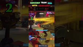 quickest Team Kill With Rainhardt overwatch2 overwatch shorts rainhardt 5k [upl. by Annayram]