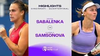 Aryna Sabalenka vs Liudmila Samsonova  2024 Cincinnati Quarterfinal  WTA Match Highlights [upl. by Dreeda]