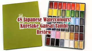 Kuretake Gansai Tambi 48 Japanese Watercolours Full Set Review Swatching and Painting [upl. by Burns]