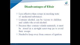 Lecture  16 Advantages and Disadvantages of Elixir By Payal N Vaja [upl. by Anikal]