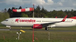 Corendon Airlines Europe B737800 Landing Groningen Airport Eelde [upl. by Asilehc]