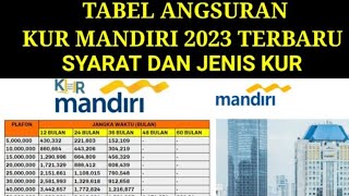 TABEL ANGSURAN KUR MANDIRI 2023 TERBARU  Syarat dan Jenis KUR [upl. by Enilorak]