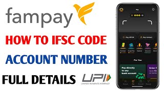 How to IFSC Code and Account Number of Fampay  Fampay IFSC code aur account number kya hai [upl. by Kiran]