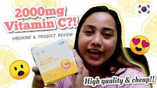 Unboxing amp Review Atomy Vital Mega Vitamin C 2000mg 🍋🥭🍊🍓 ENG [upl. by Gilus]