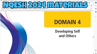 PPSSH DOMAIN 4  DEVELOPING SELF AND OTHERS  NQESH 2024 MATERIALS [upl. by Raimund]