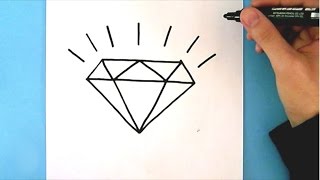 HOW TO DRAW A DIAMOND STEP BY STEP  EASY DRAWING TUTORIAL  By Rizzo Chris [upl. by Roosevelt]