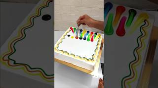 2kg Square Vanilla Cake Rainbow 🌈 Colour Design cake cakeart shorts shortsfeed video youtube [upl. by Ihdin]