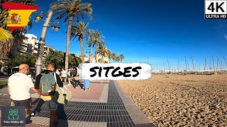 🇪🇸 SITGES  SPAIN  4K  An early autumn walking tour [upl. by Pinelli]