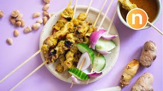 Chicken Satay  Malaysian Skewered Meat Satay Nyonya Cooking [upl. by Adlai915]