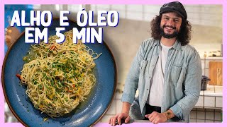 MACARRÃO ALHO EM ÓLEO EM MENOS DE 5 MINUTOS  Mohamad Hindi [upl. by Polly]