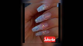 ideas para uñas transparentes con glitter✨✨ [upl. by Zhang465]