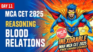 Reasoning Blood Relations for MAH MCA CET 2025  DAY 11 🚀 INEXORABLE Free Crash Course 🔥 [upl. by Anjela]