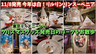 大混雑！販売初日に販売中止⁉︎【スーベニアミニスナックケース】クリスマスグッズ＆メニュー開始 東京ディズニーシー [upl. by Lebar]