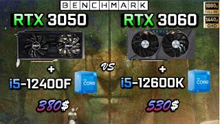 RTX 3050  i5 12400F vs RTX 3060  i5 12600K  Benchmark  Test  1080p  1440p [upl. by Damick639]