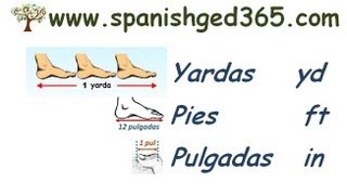 Yarda pies y pulgadas  GED en Español [upl. by Anirdnaxela23]