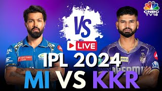 IPL 2024 LIVE MI Vs KKR LIVE Match  Mumbai Indians Vs Kolkata Knight Riders LIVE Score  N18L [upl. by Shauna315]