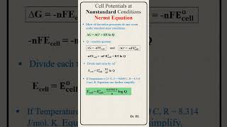 Electrochemistry  Nernst Equation [upl. by Melinde]