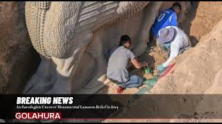 Archaeologists Uncover Monumental Lamassu Relief in Iraq [upl. by Gunzburg]