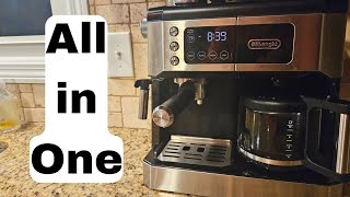 DeLonghi All in One Combination Coffee Maker amp Espresso Machine Review [upl. by Nniw]