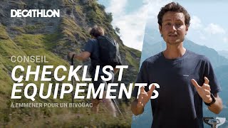 CONSEIL  La checklist des 19 objets pour bivouaquer en randonnée ⛺️  Decathlon [upl. by Ereveniug862]