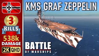 BATTLE OF WARSHIPS ⚓ GRAF ZEPPELIN  3 KILLS  538k DAMAGE 💥 [upl. by Ahsitak]