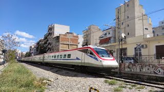 ETR 470 Pendolino in Dekelia Sepolia and Athens Central Station 4K 60FPS [upl. by Mattson]