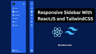 Create Responsive Sidebar with React JS and tailwind CSS  React JS and tailwind CSS tutorial [upl. by Atthia]