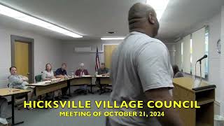 Hicksville Village Council Meeting 102124 [upl. by Nivaj826]