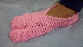 Ladies Thumb Socks Knitting with two needles Part 1 [upl. by Asnarepse]