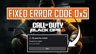 How To Fix Error Code 0x5 In Black Ops 6  blackops6  bo6 [upl. by Nicola157]