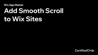 How to add Smooth Scroll to Wix  App Market [upl. by Marlon481]