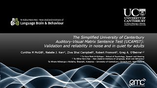 WCA2024  The UC Simplified Auditoryvisual Matrix Sentence Test [upl. by Cart]