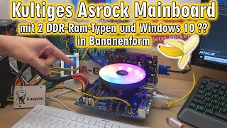 Kultiges Asrock Mainboard in Bananenform mit DDR2 und DDR3 mit Windows 10 🤨❓ [upl. by O'Toole942]