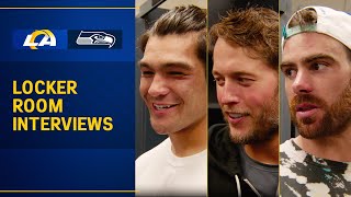 Rams vs Seahawks PostGame Locker Room Interviews Matthew Stafford Puka Nacua amp Tyler Higbee [upl. by Rollecnahc]