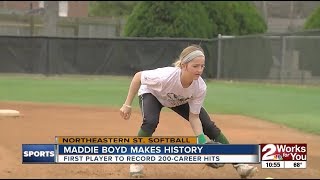 Maddie Boyd Makes Northeastern St History  Records 200th Hit [upl. by Karlie]