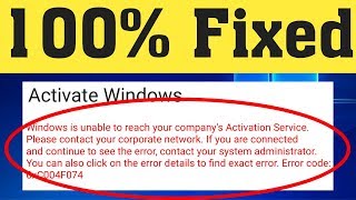 How To Fix Error Code 0xC004F074  Windows 10 Pro Activation Error [upl. by Orferd]