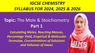 IGCSEGCSE Chemistry Topic The Mole amp Stoichiometry  Part 1 [upl. by Grantham30]