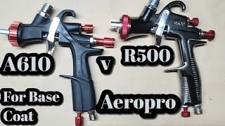 Aeropro R500 v A610 LVLP Spray Guns Great Value Chinese Spray Guns Rongpeng [upl. by Drofnelg257]