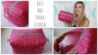 Easy Zippered Box Pouch Tutorial [upl. by Annawak687]