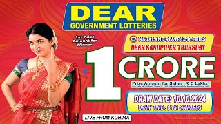 DEAR SANDPIPER THURSDAY WEEKLY 8 PM ONWARDS DRAW DATE 10102024 NAGALAND STATE LOTTERIES [upl. by Verne64]