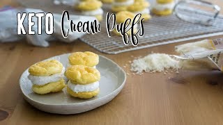 Mini Keto Cream Puffs  1g Carb Each DessertEveryNight [upl. by Aneeuqal]