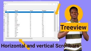 Treeview with Vertical and Horizontal Scrollbars  Python Tkinter GUI [upl. by Beaulieu244]