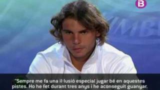 Entrevista a Rafa nadal antes de su debut en Wimbledon [upl. by Adnorrehs987]